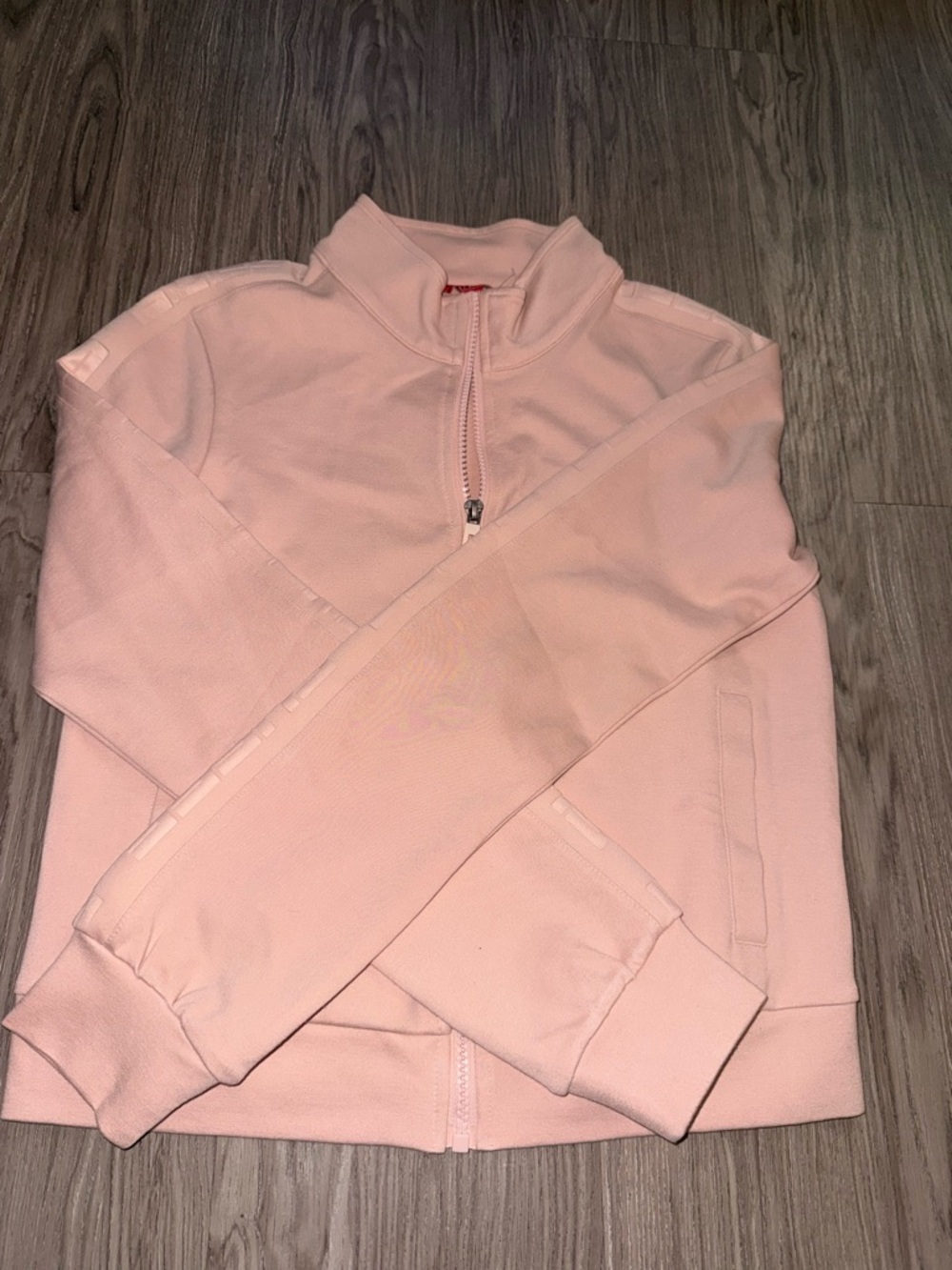 Guess Light Pink Zip-Up Jacket with Logo Tag - Picture 3 of 4